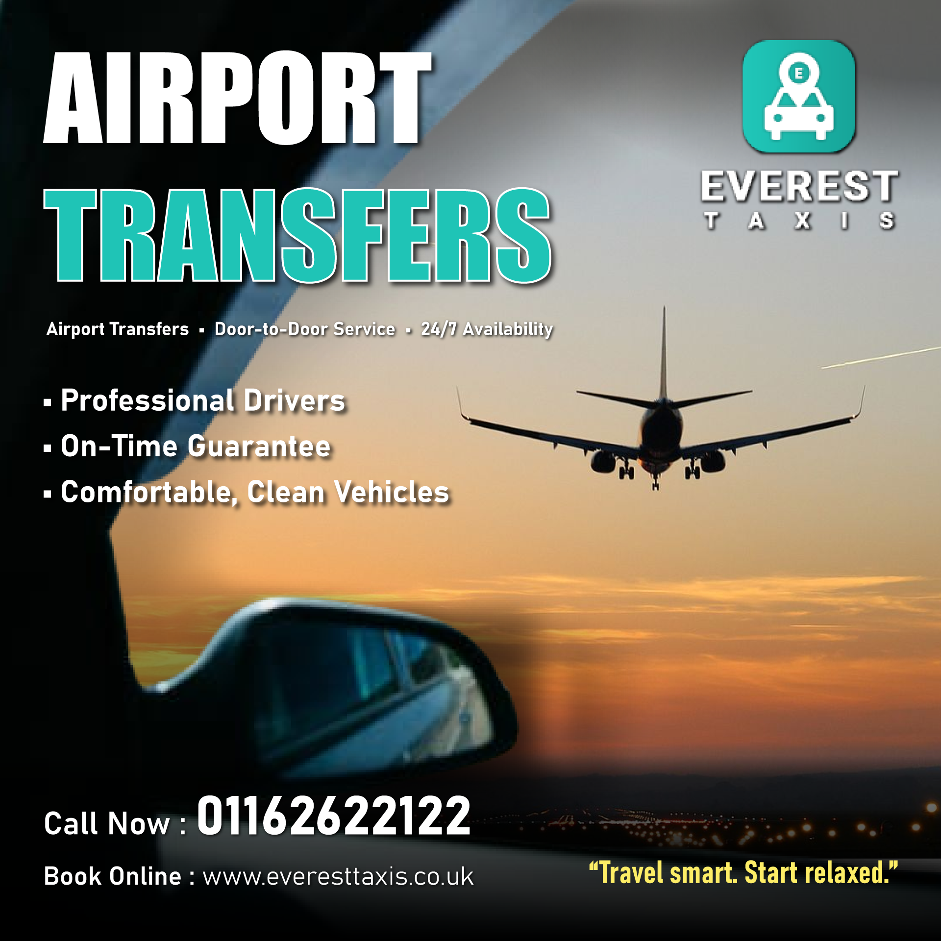 Airport transfer taxi in Leicester